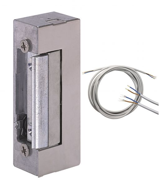 Elektro-Türöffner mit Tagesentriegelung und Anschlußkabel